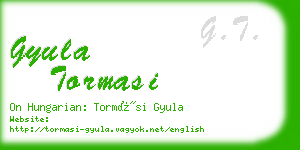 gyula tormasi business card